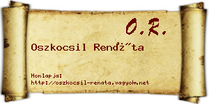 Oszkocsil Renáta névjegykártya